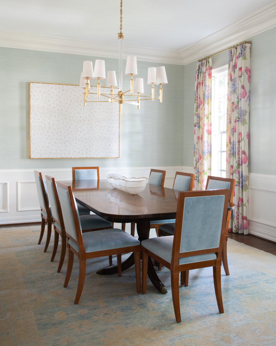 Dining area with upholstered back chairs