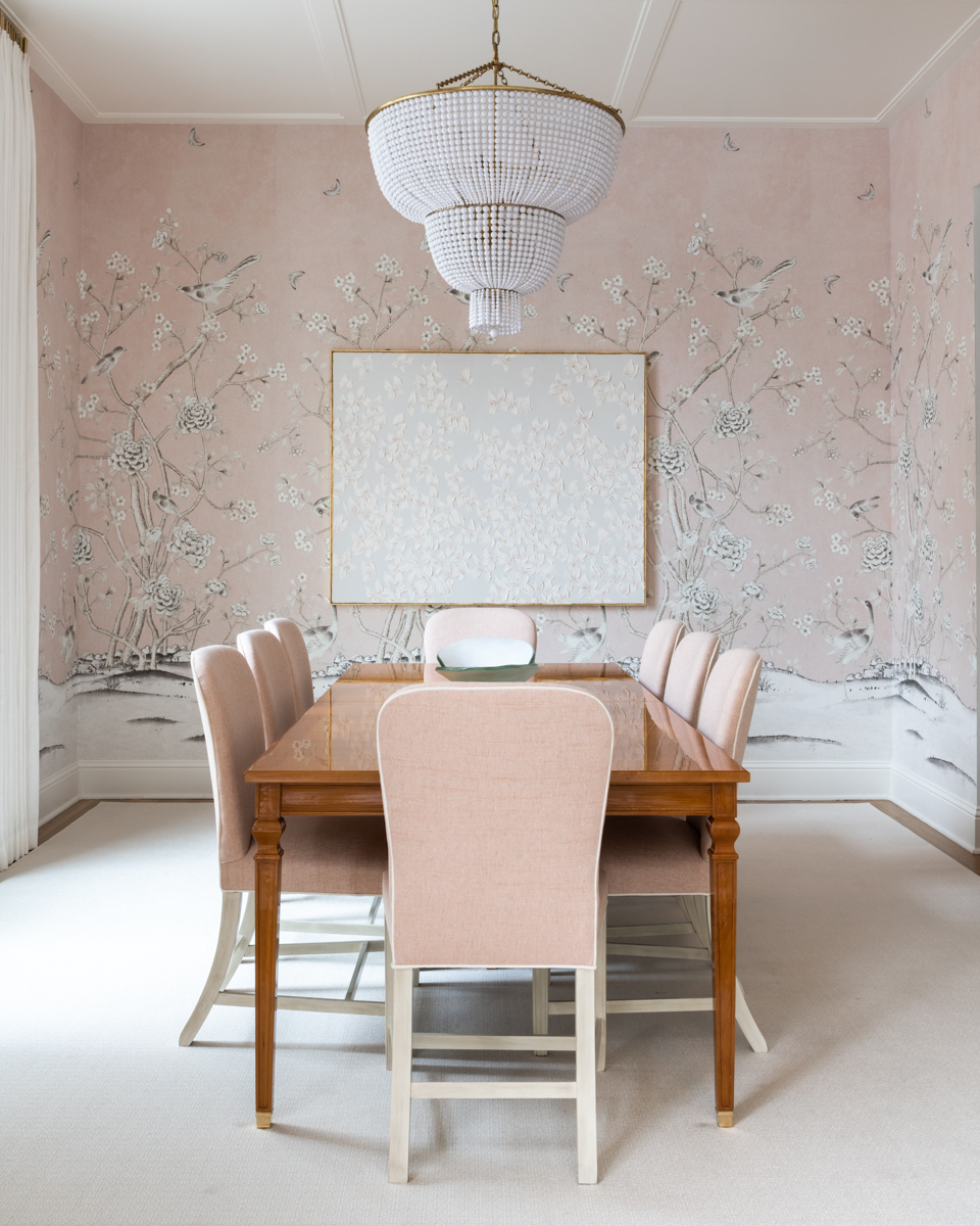 Photo of Dining area with printed wallcoverings