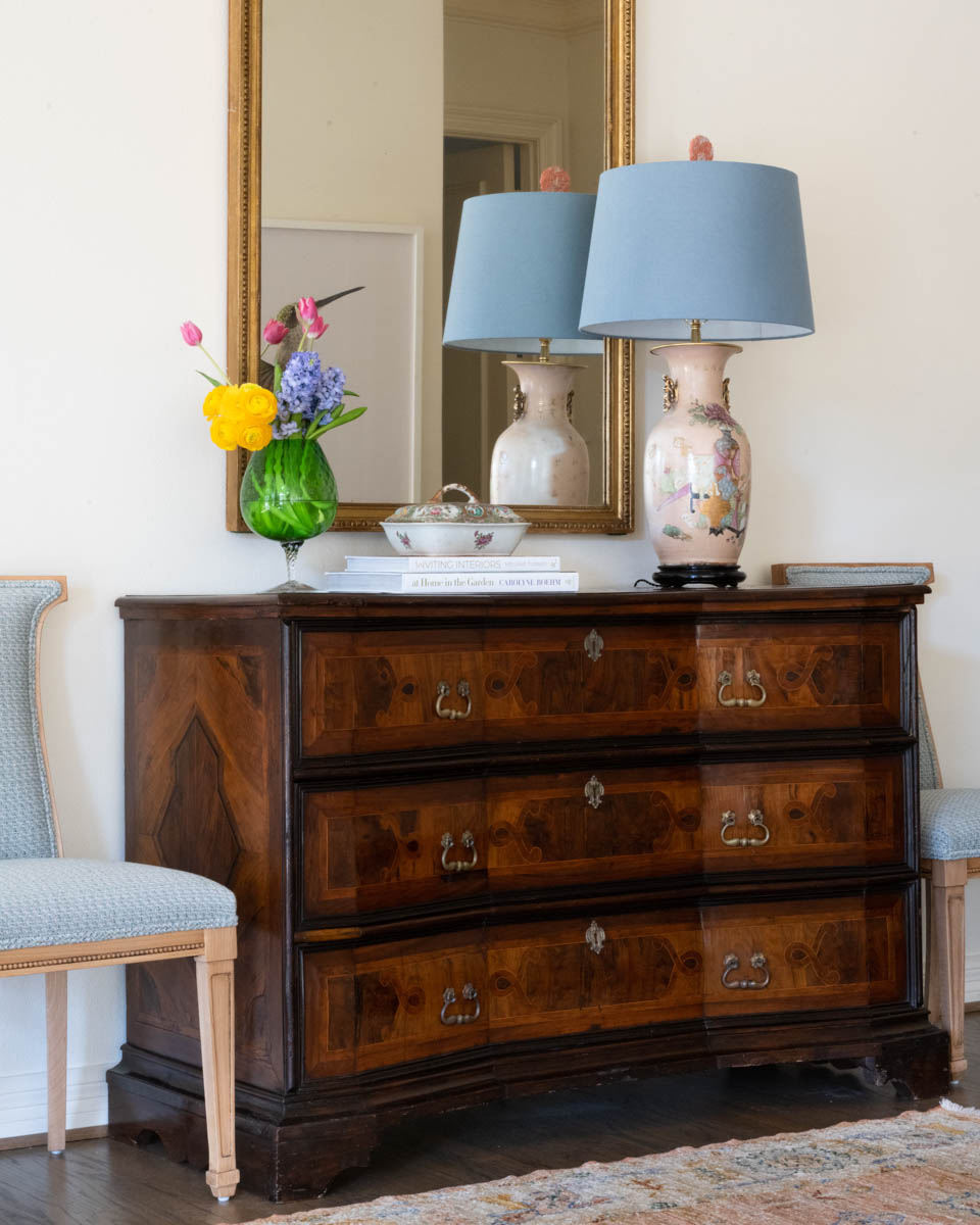 blue print interiors chest and lamp